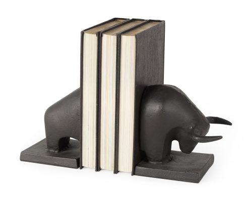Alternative view of Mercana Tauro III (Set of 2) 10L x 5W Black Cast Aluminum Raging Bull Bookends