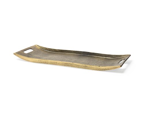 Alternative view of Mercana Drey 24L x 10W Gold Rectangular Tray