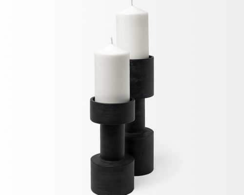 Mercana Bolton I 3.9L x 3.9W x 10.6H Black Metal Table Candle Holders - Image 6