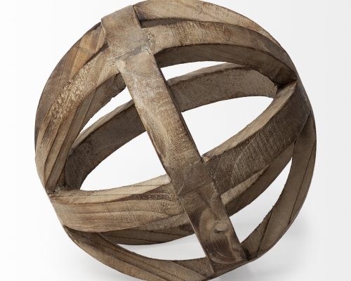 Mercana Tibik 8L x 8W Natural Wooden Orb - Image 4