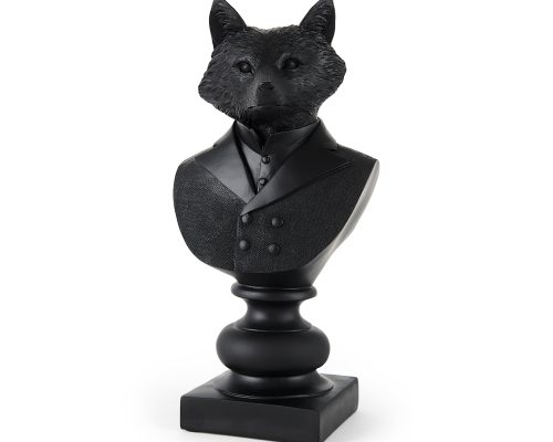 Alternative view of Mercana Murray 6.0L x 4.5W x 13.0H Black Painted Resin Fox in a Suit Bust