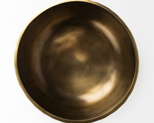 Mercana Karmel 12L x 12W Gold Hammered Aluminum Bowl - Image 7