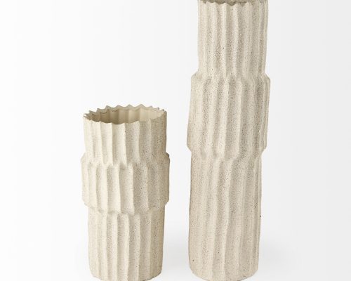 Mercana Cardon 23.0H Cream Ceramic Vase - Image 6