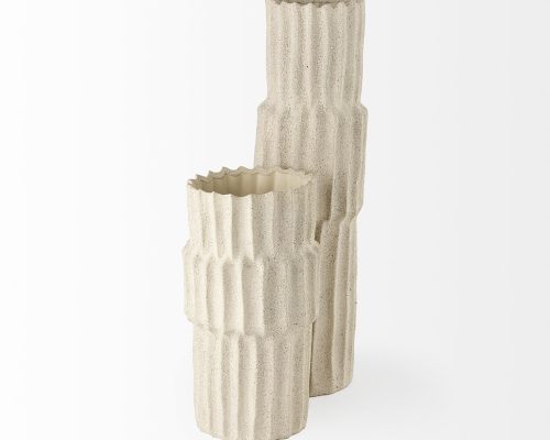 Mercana Cardon 23.0H Cream Ceramic Vase - Image 7