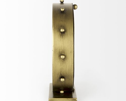 Mercana Marian 11.0L x 3.1W x 11.0H Gold Metal W/Studs Round Table Clock - Image 7