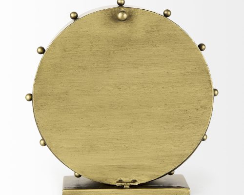 Mercana Marian 11.0L x 3.1W x 11.0H Gold Metal W/Studs Round Table Clock - Image 8