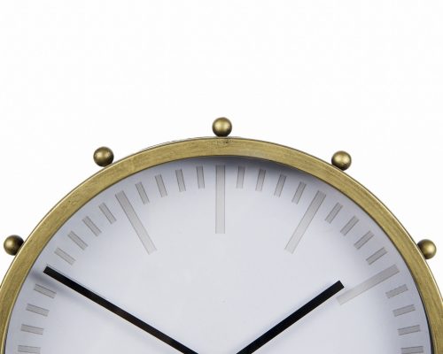 Mercana Marian 11.0L x 3.1W x 11.0H Gold Metal W/Studs Round Table Clock - Image 9