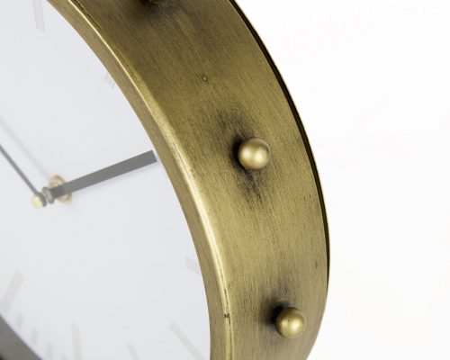 Mercana Marian 11.0L x 3.1W x 11.0H Gold Metal W/Studs Round Table Clock - Image 10