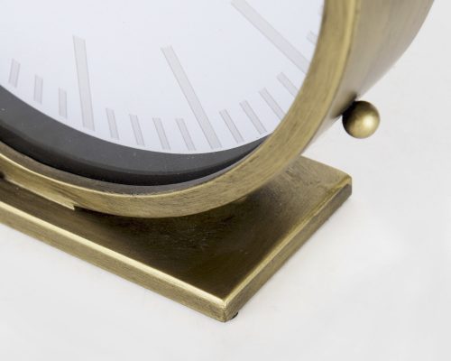 Mercana Marian 11.0L x 3.1W x 11.0H Gold Metal W/Studs Round Table Clock - Image 11