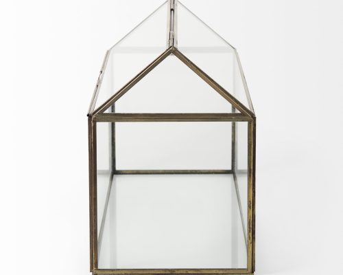 Mercana Hutt 16L x 6W x 9H Gold Glass Terrarium Box - Image 3