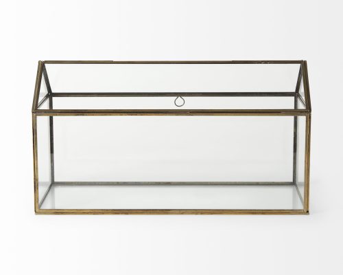 Mercana Hutt 16L x 6W x 9H Gold Glass Terrarium Box - Image 4
