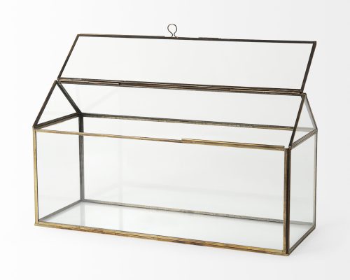 Mercana Hutt 16L x 6W x 9H Gold Glass Terrarium Box - Image 5