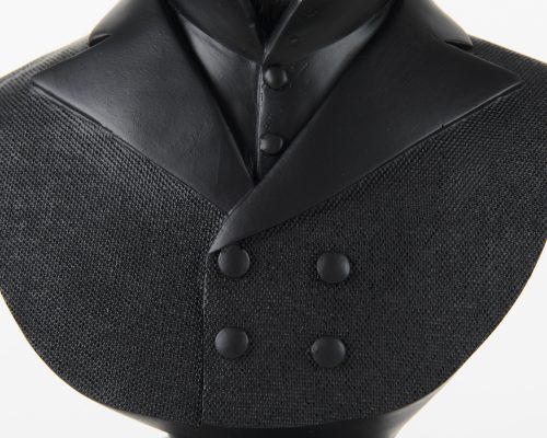 Mercana Murray 6.0L x 4.5W x 13.0H Black Painted Resin Fox in a Suit Bust - Image 8
