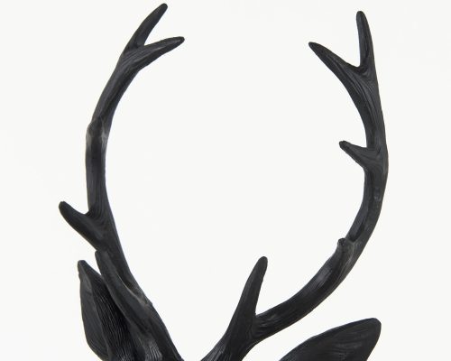 Mercana Mozart 8.2L x 6.0W x 22.5H Black Painted Resin Deer Bust - Image 7