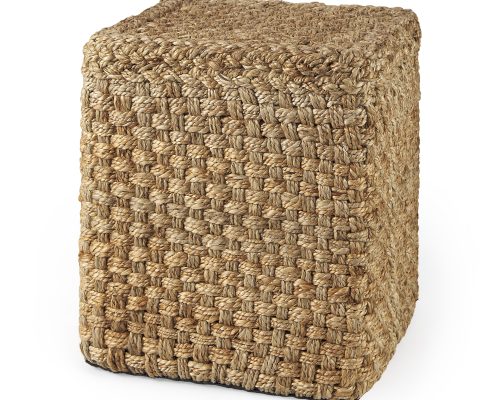 Alternative view of Mercana Aylin 16.5" Square Brown Jute Pouf