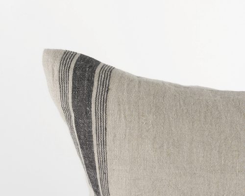 Mercana Hattie 20L x 20W Beige and Black Fabric Striped Decorative Pillow Cover - Image 10