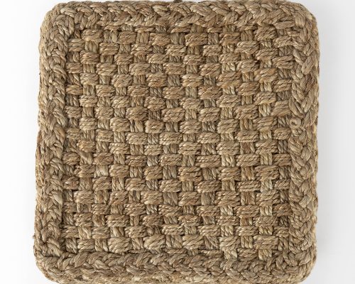 Mercana Aylin 16.5" Square Brown Jute Pouf - Image 5