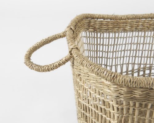 Mercana Bellisa 18.5L x 14.6W x 11.0H (Set of 2) Medium Brown Seagrass Rectangular Basket W/ Handles - Image 7