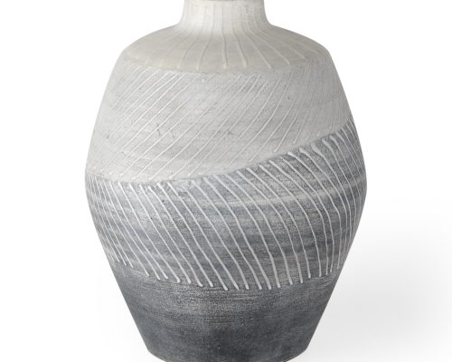 Alternative view of Mercana Blume 10H Off-White w/ Gray Textured Vase