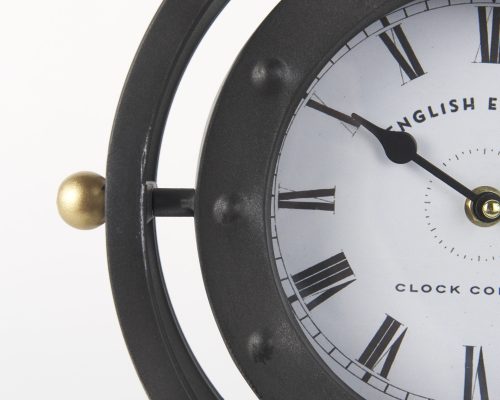 Mercana Gaston Gray Metal Circular Table Clock - Image 10