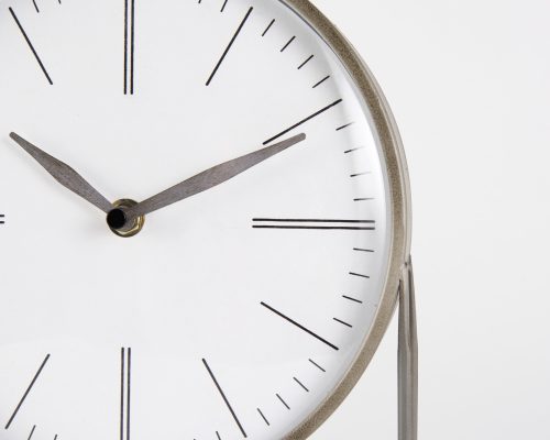 Mercana Aurus Matte Gray Metal Table Clock - Image 6