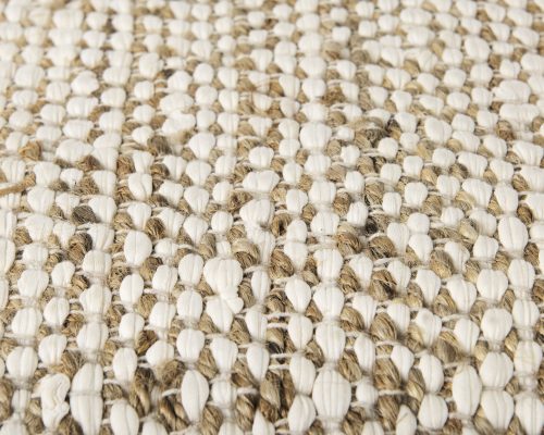 Mercana Ekani 16.0L x 16.0W x 16.0H Cream/Beige Cotton Pouf - Image 8