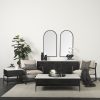Mercana Kimbel 24L x 24W Black Metal Mirrored Base Round Tray