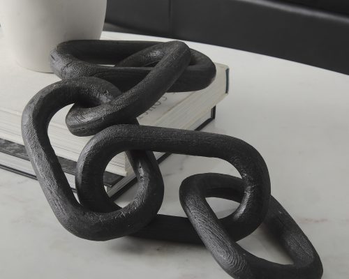 Mercana Alix 29.0L x 5.0W x 5.0H Black Wood Link Chain Decorative Object - Image 4