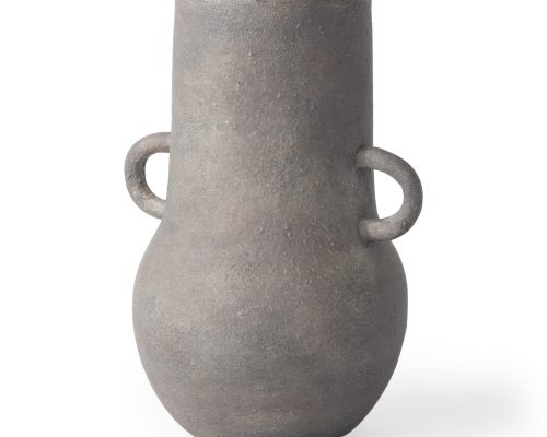 Mercana Armani 10.4H Brown-Gray Double Ear Ceramic Vase - Image 2