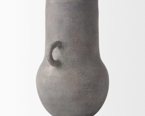 Mercana Armani 10.4H Brown-Gray Double Ear Ceramic Vase - Image 6