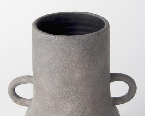 Mercana Armani 10.4H Brown-Gray Double Ear Ceramic Vase - Image 7