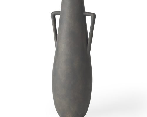 Mercana Kilian Tall Matte Brown-Gray Double Ear Vase - Image 2