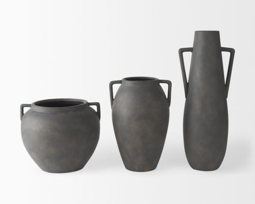 Mercana Kilian Medium Brown-Gray Double Ear Vase - Image 10