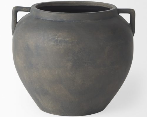 Mercana Kilian Short Brown-Gray Double Ear Vase - Image 3
