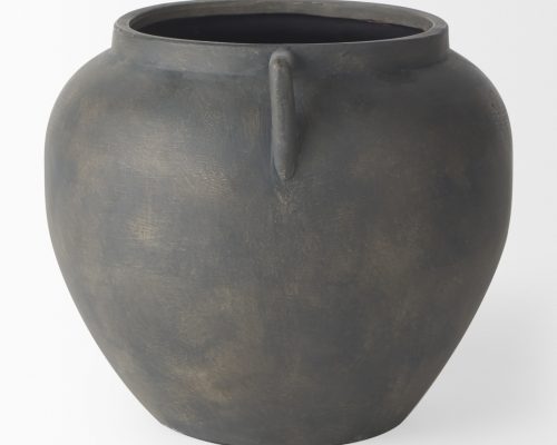 Mercana Kilian Short Brown-Gray Double Ear Vase - Image 4
