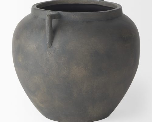 Mercana Kilian Short Brown-Gray Double Ear Vase - Image 5