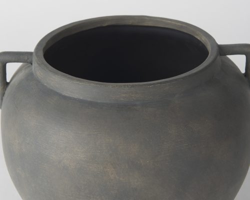 Mercana Kilian Short Brown-Gray Double Ear Vase - Image 6