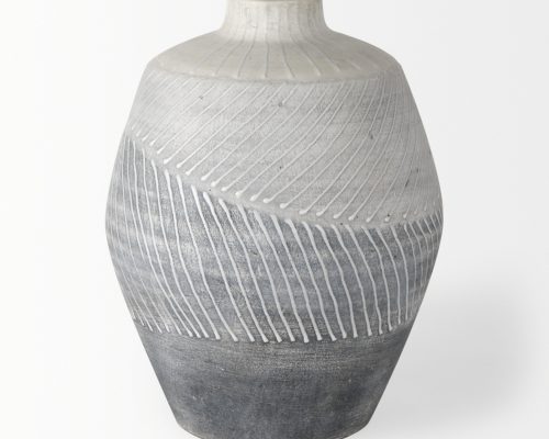 Mercana Blume 10H Off-White w/ Gray Textured Vase - Image 4