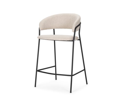 Alternative view of Mercana Carolyn Counter Stool w/ Oatmeal Fabric & Matte Black Metal