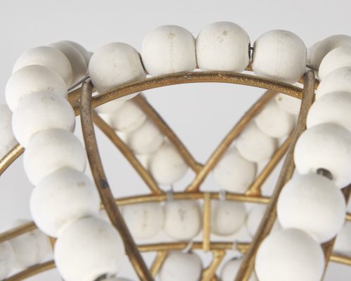 Mercana Espanlade I Small 9L x 9W White Wooden Beaded Orb - Image 6
