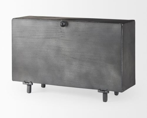 Mercana Harvey 13.0L x 4.5W x 8.1H Black Metal and Wood Rectangular Table Clock - Image 9