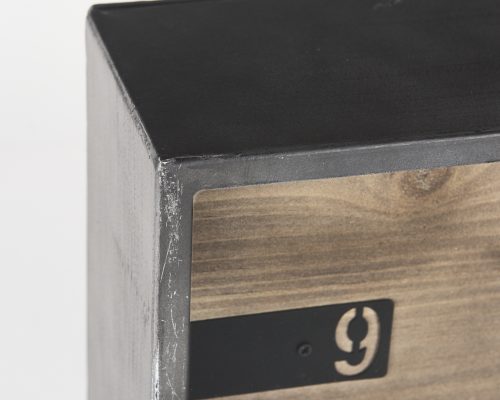 Mercana Harvey 13.0L x 4.5W x 8.1H Black Metal and Wood Rectangular Table Clock - Image 10