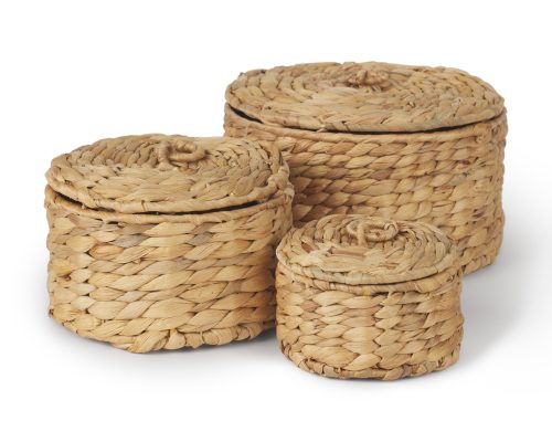 Alternative view of Mercana Kea Set of 3 Nesting Water Hyacinth Boxes with Lids