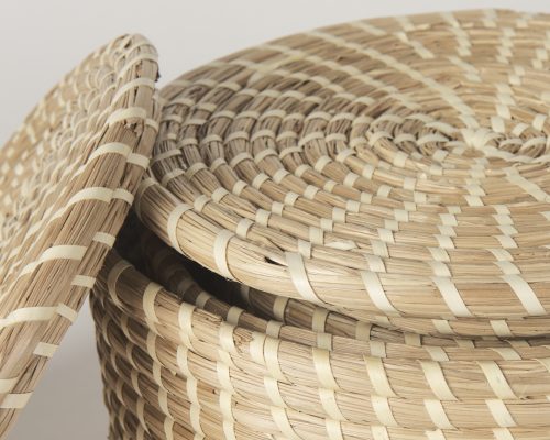 Mercana Kailini Set of 3 Nesting Seagrass & Palm Leaf Boxes with Lids - Image 5