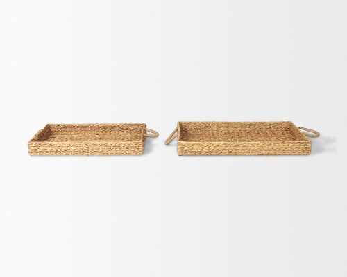 Alternative view of Mercana Hona Set of 2 Large Recatangular Nesting Water Hyacinth Trays