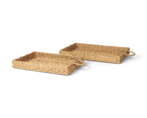 Mercana Hona Set of 2 Large Recatangular Nesting Water Hyacinth Trays