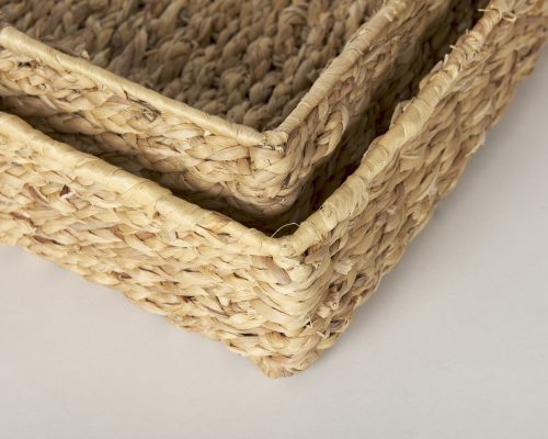 Mercana Hona Set of 2 Large Recatangular Nesting Water Hyacinth Trays - Image 8