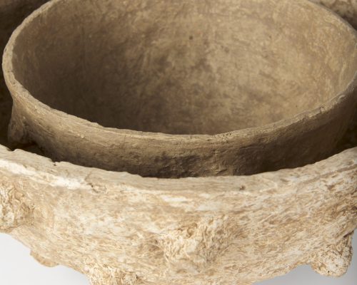 Mercana Sonam Set of 2 Beige Paper Mache Spiked Bowls - Image 7