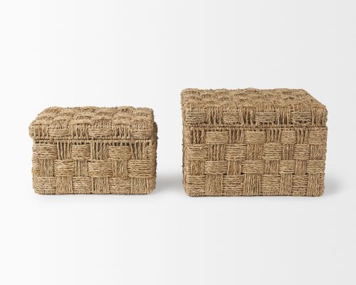 Mercana Hanalei Set of 2 Seagrass Boxes with Lids - Image 5