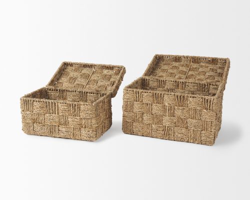 Mercana Hanalei Set of 2 Seagrass Boxes with Lids - Image 6